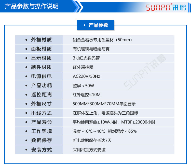 溫濕度顯示屏參數(shù)