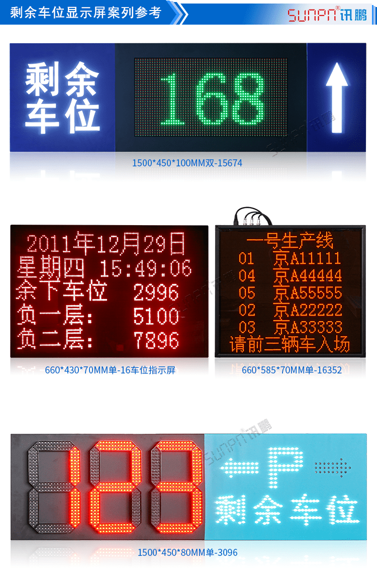 剩余車位誘導(dǎo)顯示屏參考
