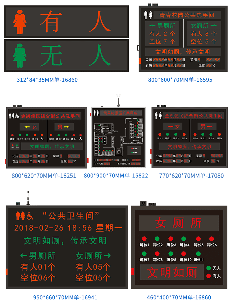 廁所有人無人狀態(tài)顯示屏案例參考