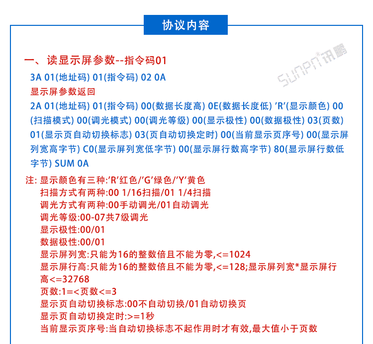 LED點陣單元板顯示屏通訊協(xié)議