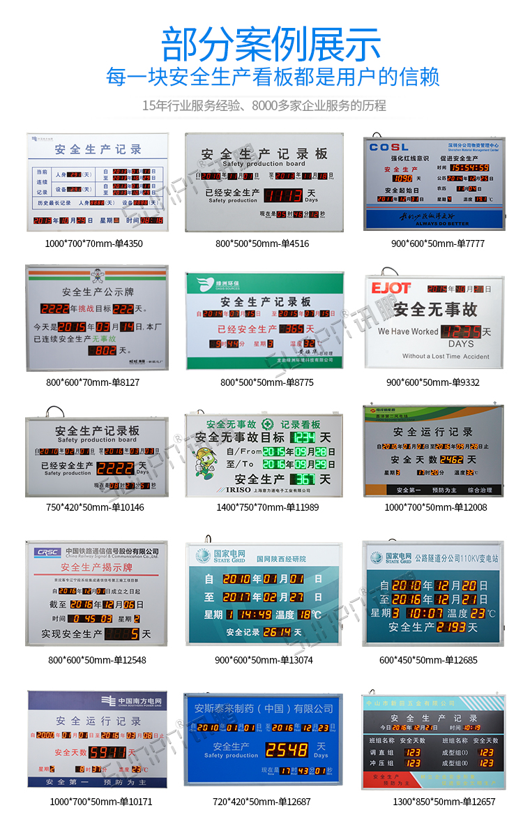 LED安全牌顯示屏案例參考