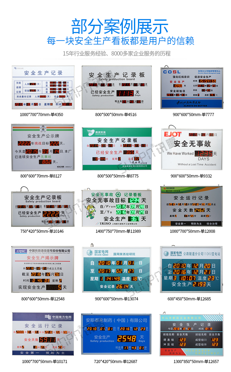 安全天數(shù)記錄牌案例參考