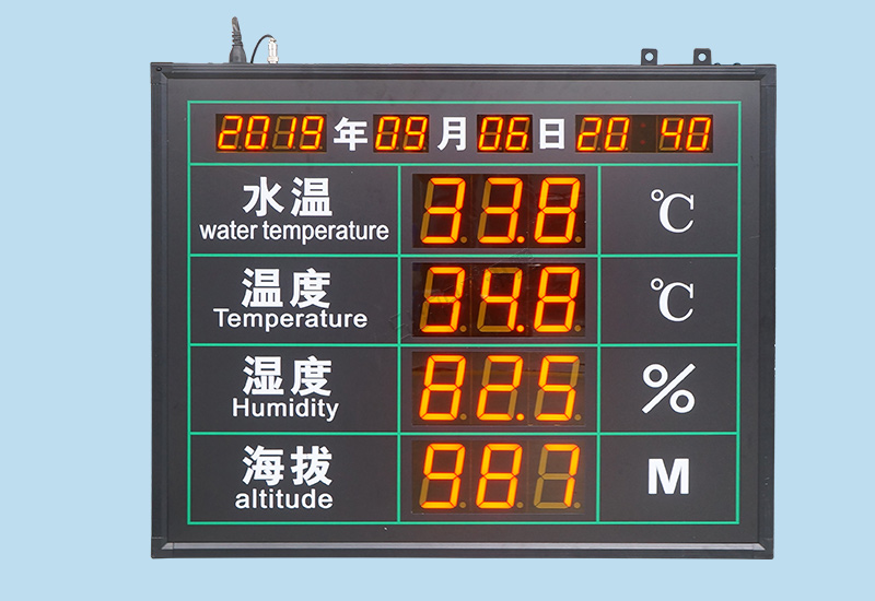 水溫溫濕度海拔監(jiān)測電子看板 