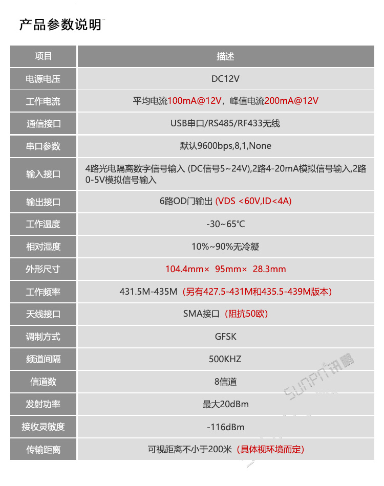 安燈系統(tǒng)-數(shù)據(jù)采集器參數(shù)