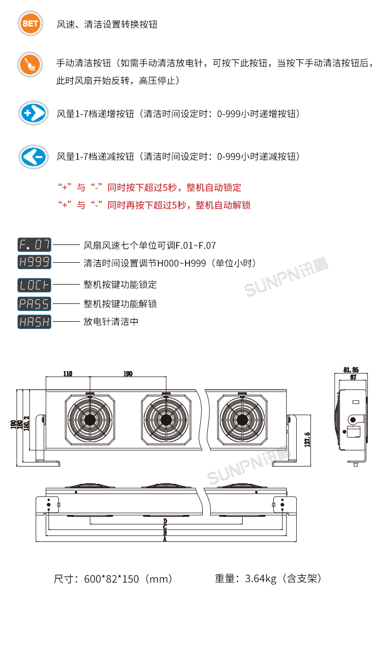 工業(yè)除靜電離子風(fēng)機-SP-60ARC細(xì)節(jié)說明